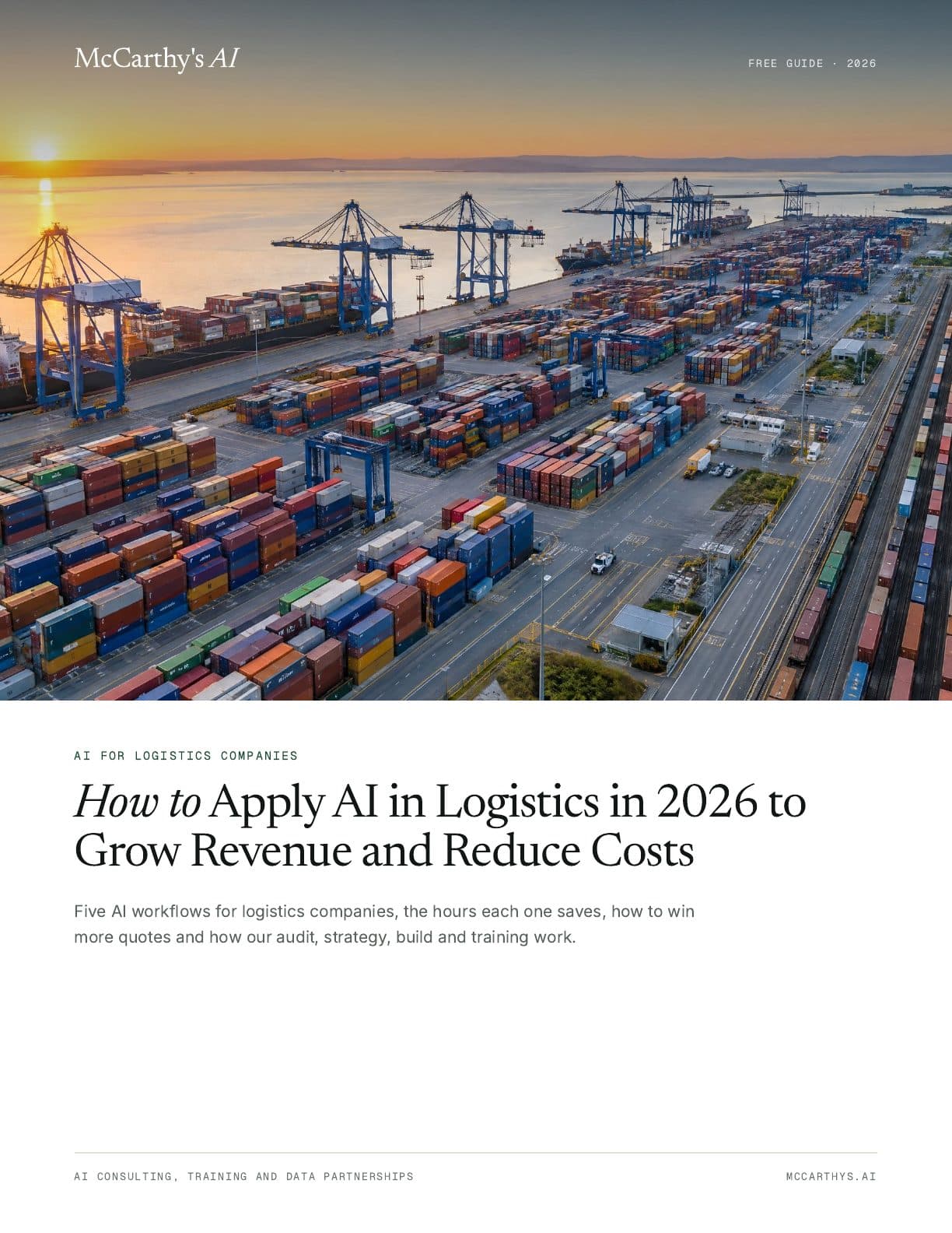 Cover of How to Apply AI in Logistics in 2026 to Grow Revenue and Reduce Costs